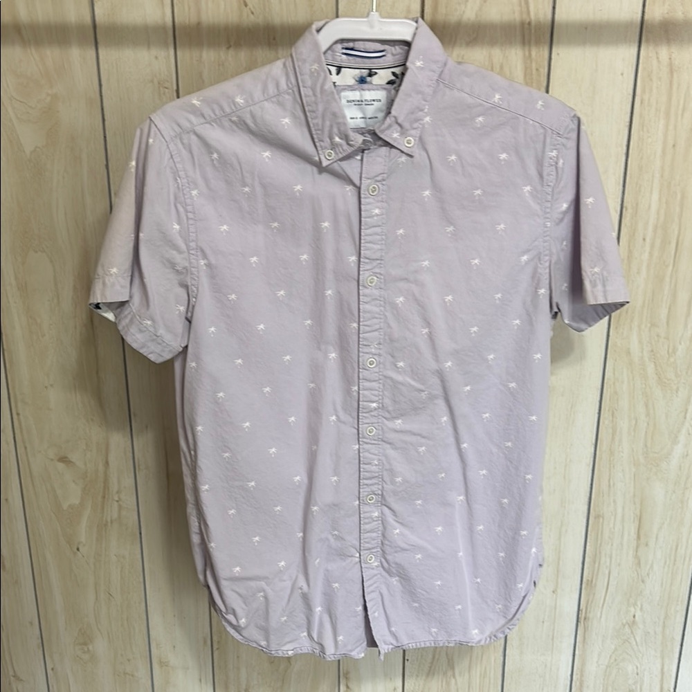 Denim & Flower Purple Casual Button Down Shirt